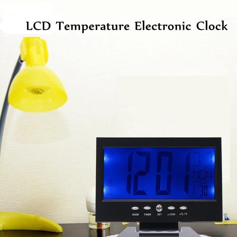 Electronic LCD Temperature Humidity Clock Thermometer Hygrometer (Black)