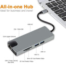 USB 3.0 USB Type-C Hub Gigabit Ethernet 4K HDMI Docking Station For Laptop PC