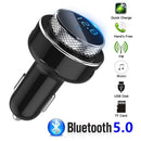 Bluetooth 5.0 Radio MP3 Player 2 USB Fast Charger Adapter Car FM Transmitter
