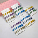 Cute Geometric Colourful Frosted Side Hair Clip Hairpins 3pcs Set BB Clips