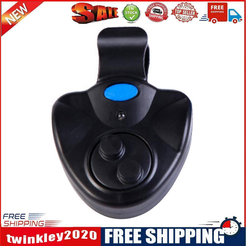 LED Light Fishing Bite Alarm Electronic Buzzer on Fishing Rod Alert (Black)