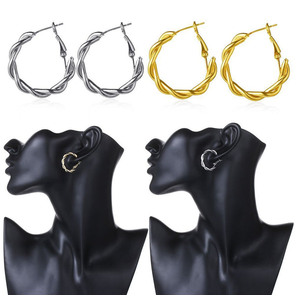 Drop Dangle Stud Round Hoop Earrings Circle Earrings Twist-shaped Earrings