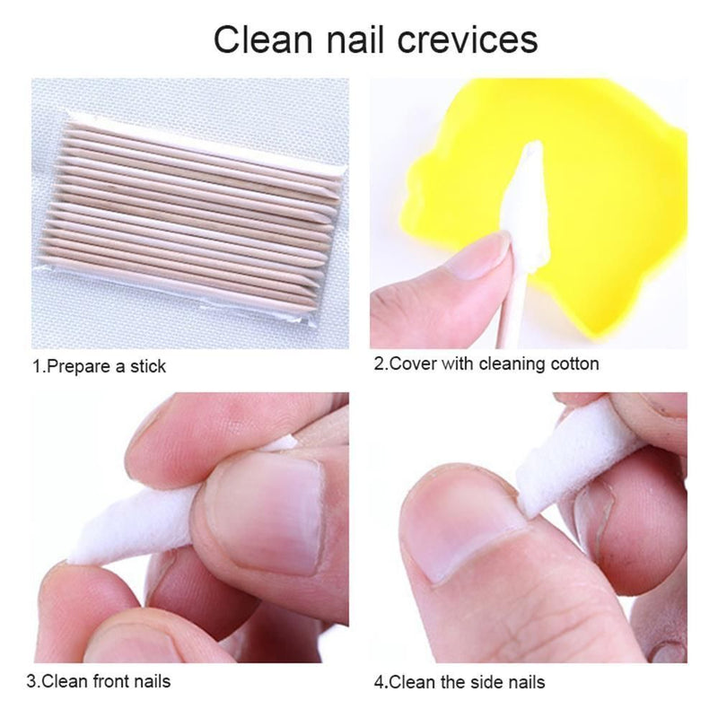 Exfoliating Nail Cuticle Pusher Pedicure Pusher Orange Wood Sticks Dual-ended