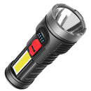 Portable USB Rechargeable COB Super Bright Light Electric Torch Hand Flashlight