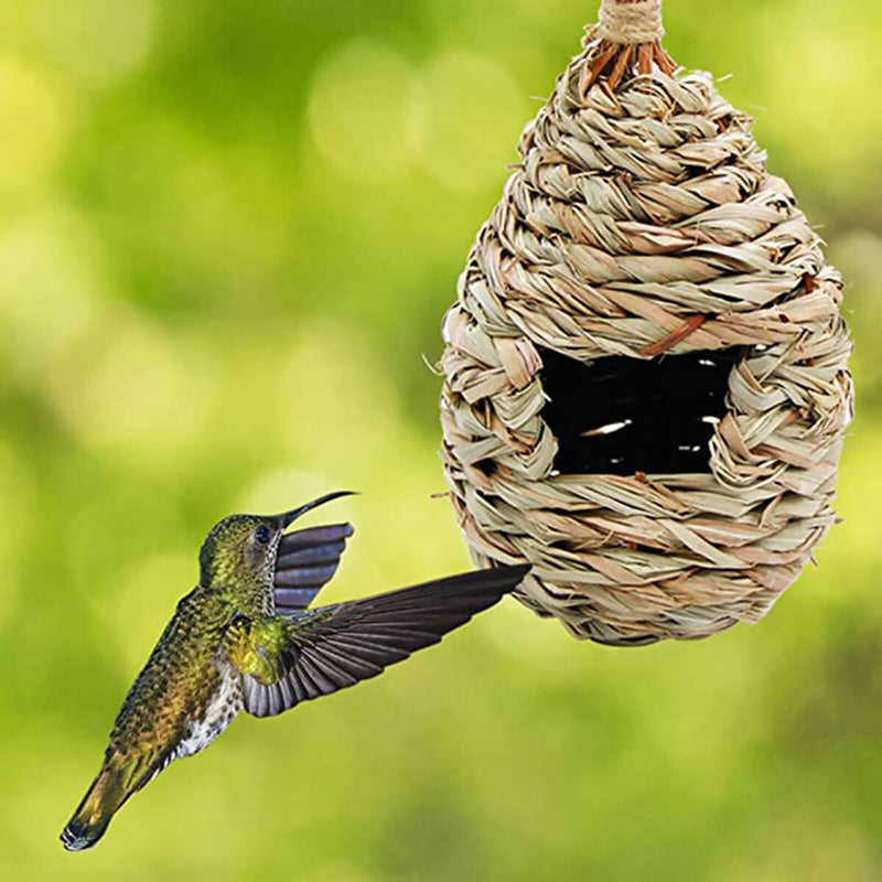 Humming Bird House, Woven Nesting Houses, Hanging Bird Hut for Decor, 3 Packs