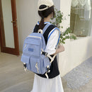 #A Large Capacity Backpack Simple Canvas Hit Color Student School Bookbag Rucksa