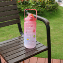 2000ML Large-capacity Water Bottle Frosted Plastic Cup Leak-proof (Pink) Newly