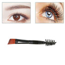 Beauty Makeup Bamboo Handle Eyebrow Brush + Eyebrow Comb Double-Ended E0V2