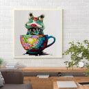Frog Sitting in Cup Diamond Painting Kits Full Round Drill Decor 30x30cm (1)