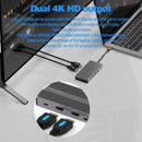 Gigabit Ethernet 4K Dual HDMI Docking Station USB Type-C Hub For Laptop PC