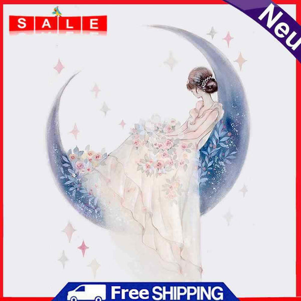 DIY Cartoon Girl Mosaic Drawing Home Decor Round Drill Diamond Painting Kit