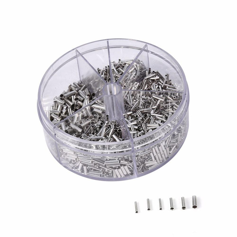 1900pcs 5 Models Non Insulated Electrical Crimp Cord Wire End Terminal