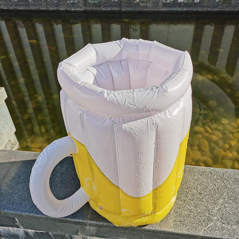 Inflatable Beer Mugs Coolers Summer Beach PVC Cold Drinks Party Supplies