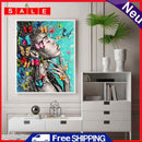 African Butterfly Black Woman Art Diamond Painting Kits Full Round D