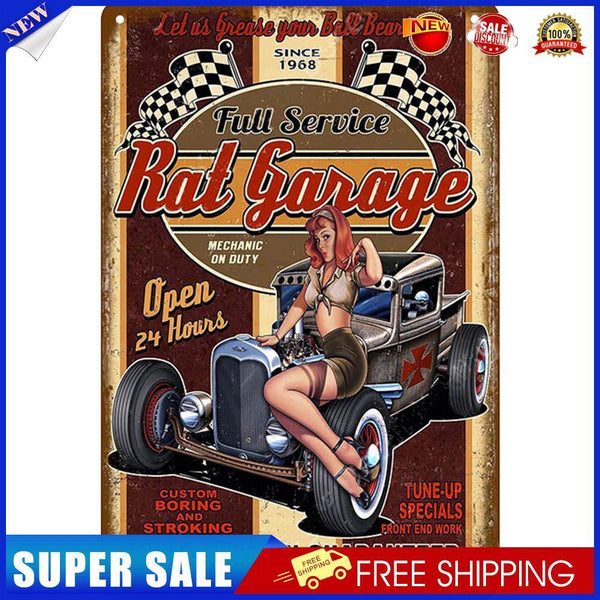 Garage Metal Plate Tin Plaque Bar Pub Wall Art Sign Decoration for Home