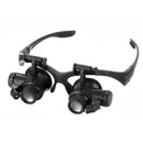 10X/15X/20X/25X Lens Observation Head Wearing Magnifier Glasses Magnifiers with LED