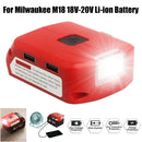 USB Phone Charger with LED Light For Milwaukee M18 18V-20V Li-ion Battery