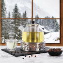 Stainless Steel Warmer Tea Coffee Teapot Candle Light Heater Holder Round Base