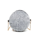 Women Chain Crossbody Bags Plush Fashion Small Round Shoulder Messenger Handbag