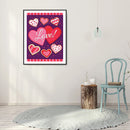 Valentine Day Mosaic Full Round Diamond Drawing Handmade Rhinestone Craft Gif