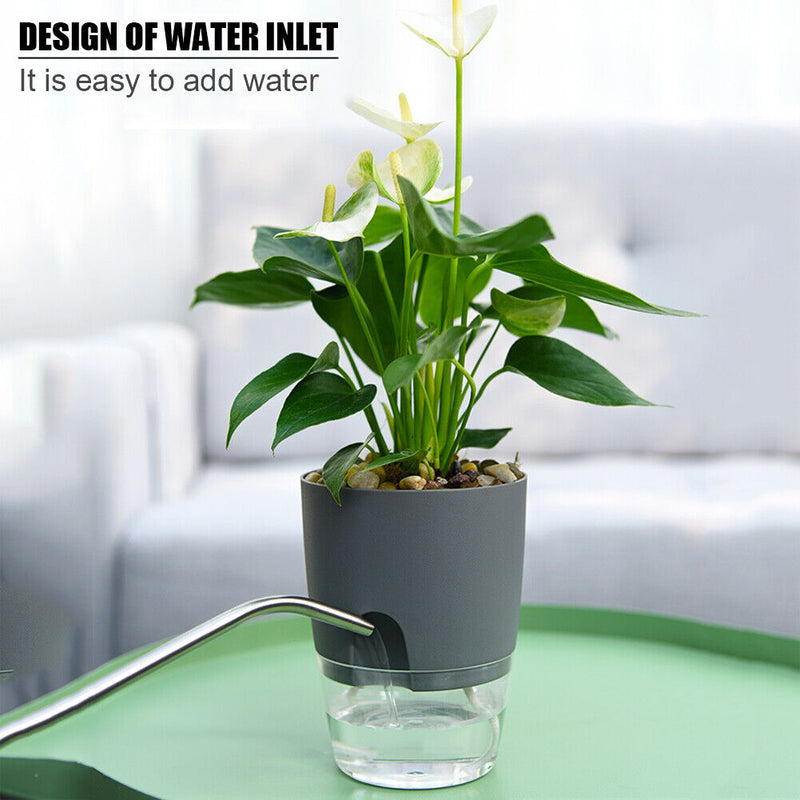 Watering Planter Self Watering Flower Pot Water Storage Basin (15.3cm) Newly