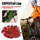 50pcs Bike Cable End Caps Aluminum Alloy Brake Shifter Cable Tips (Red) Newly