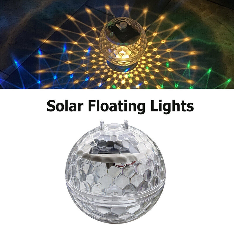 Solar Water Floating Light Magic Ball Waterproof Pool Garden Decor (Warm)