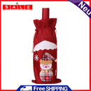 Santa Claus Snowman Elk Red Wine Bottle Cartoon Cover Bags Christmas Table Decor