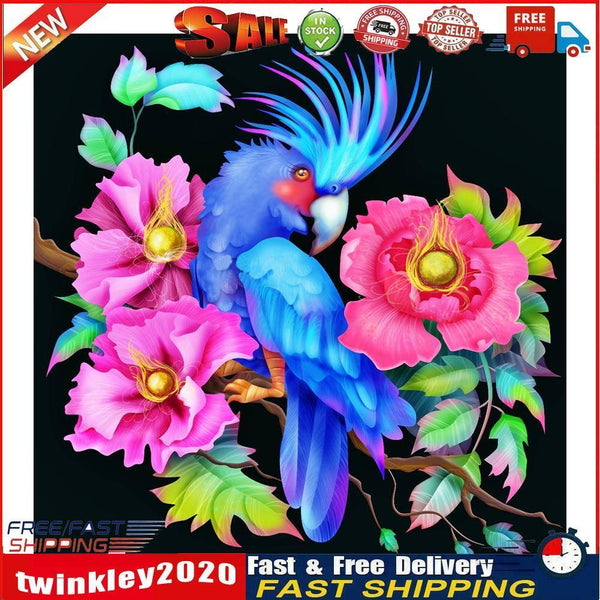 5D Full Round Drill Diamond Painting Parrot Flower Kits Decor Craft (G252) Newly