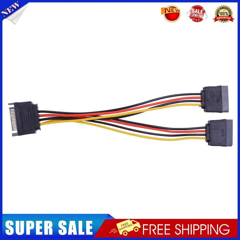 15Pin SATA Port to 2 15Pin SATA Splitter Cable Extender Power Adapter Cable