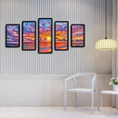Full Cross Stitch 11CT Cotton Thread DIY 5 Panels Sea Sunset Home Decoration Set