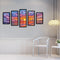 Full Cross Stitch 11CT Cotton Thread DIY 5 Panels Sea Sunset Home Decoration Set