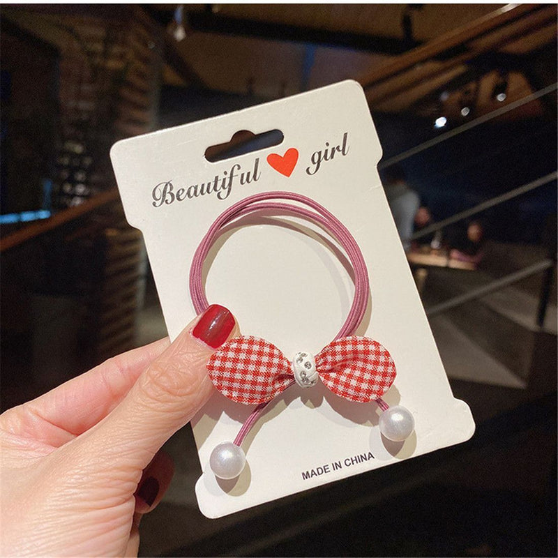 Women Girl Hair Accessories High Elastic Dot Hair Ring Hair Tie Rope Lattice