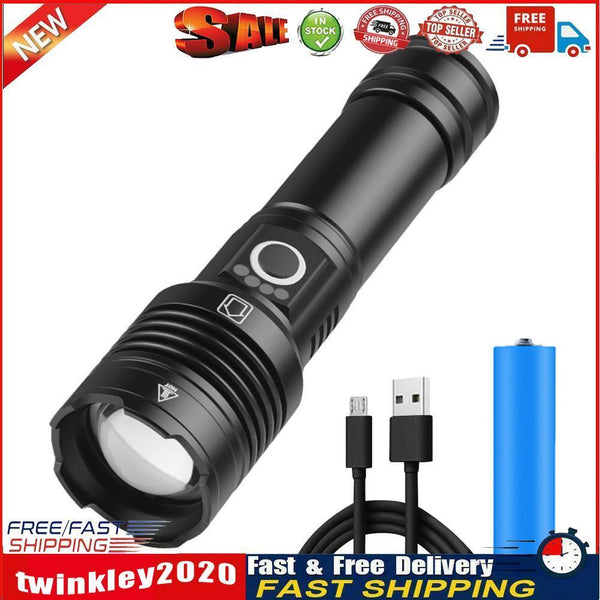 XHP160 LED Flashlight Type-C Charging Waterproof Lantern (with Battery) Newly