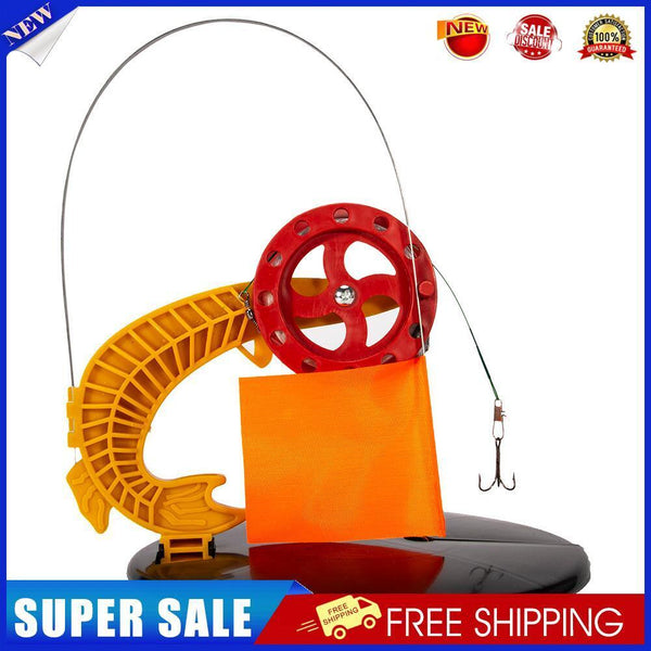 2pcs Ice Fishing Flag Rod Tip-Up Pole Flag Fishing Tackles (w/ Line Hook)