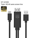 UC-505 1.8m USB Type C to HDMI-Compatible Converter Cable with USB Power Supply