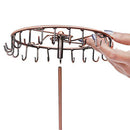 Rotating Jewelry Organizer Necklace Bracelet Display (Round Base Bronze)