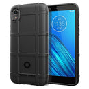 Drop-Proof Soft TPU Shell Phone Back Cover Case Guard for Moto E6 (Black)