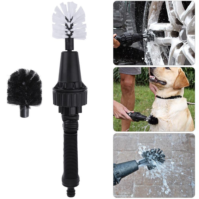 Water Spray Brush Handheld Rotate Car Wheel Tire Rim Cleaning Brush Tool