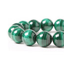 Green Round Malachite Stone Beaded Bracelet Men Women Fashion Party Jewelry