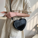 Fashion Women Zipper Small Purse PU Leather Love Heart Crossbody Shoulder Bag