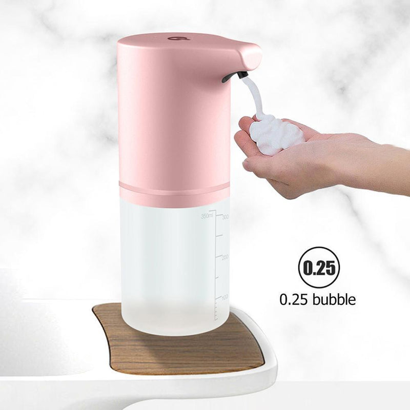 3pcs USB Charging Infrared Induction Smart  Liquid Soap Dispenser (Pink)