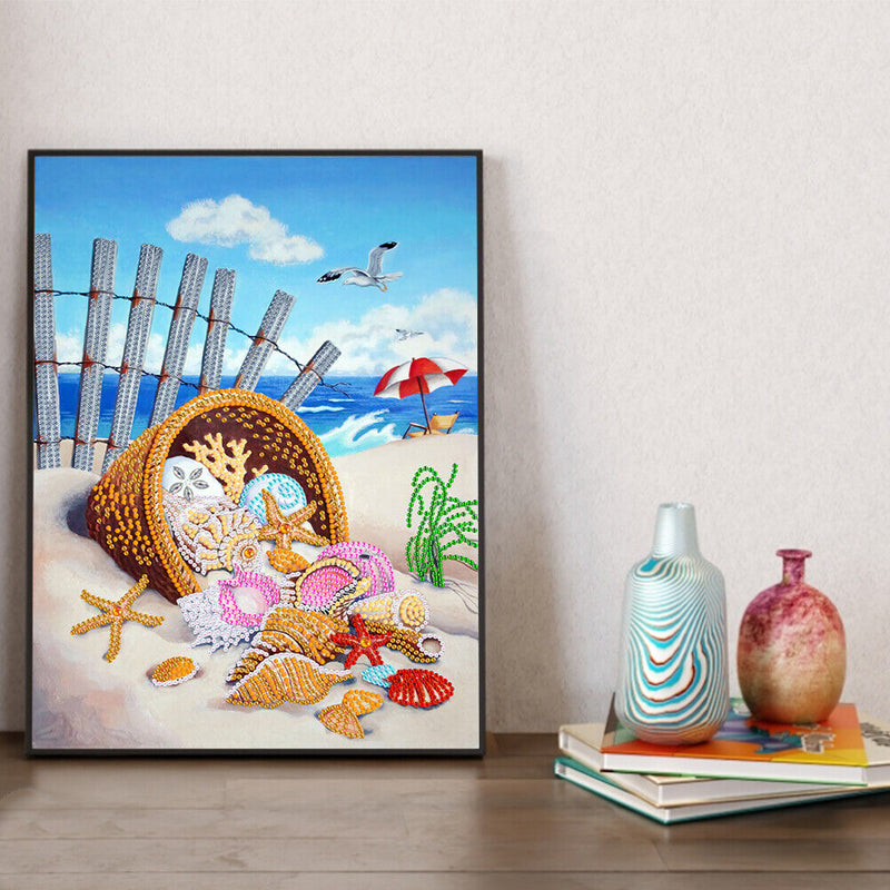 Diamond Drawing Seashell Special-shaped Partial Drill 5D DIY Wall Decor Gift