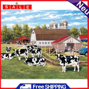 DIY Mosaic Rhinestone Drawing Village Cow Full Drill Diamond Painting Home Decor