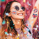Union Jack Flag Face Tattoos British Jubilee Red White Blue Stickers*1 J3E8