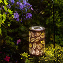LED Solar Lantern Light Outdoor Waterproof Hollow Leaf Projection Lamp (A) Newly