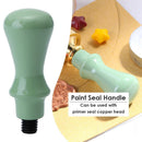Retro Wax Sealing Stamp Wood Handle Customs Stamping Decor (Light Green)
