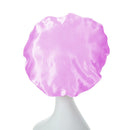 Women Night Sleep Hair Cap Satin Adjustable Curly Hair Styling Hat (Purple)