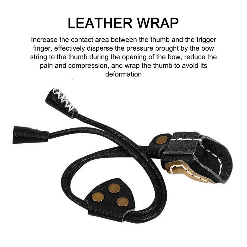 Brass Leather Thumb Finger Tip Protector Archery Pull Arrow Trigger Guard Rin