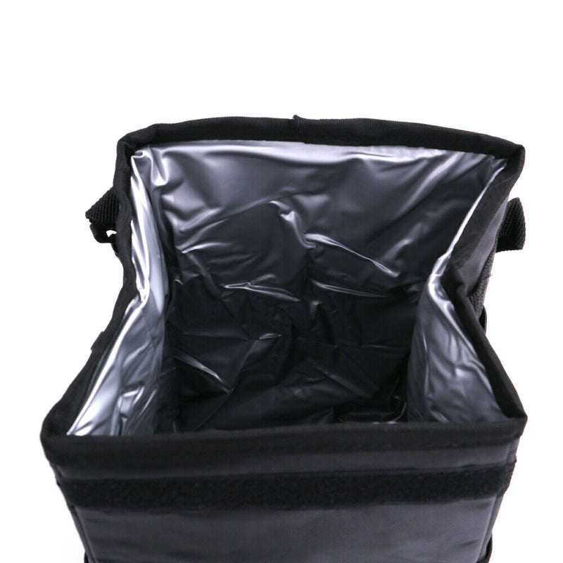 Portable Car Trash Can Garbage Bin Bag Organizer for Vehicles Waterproof Black